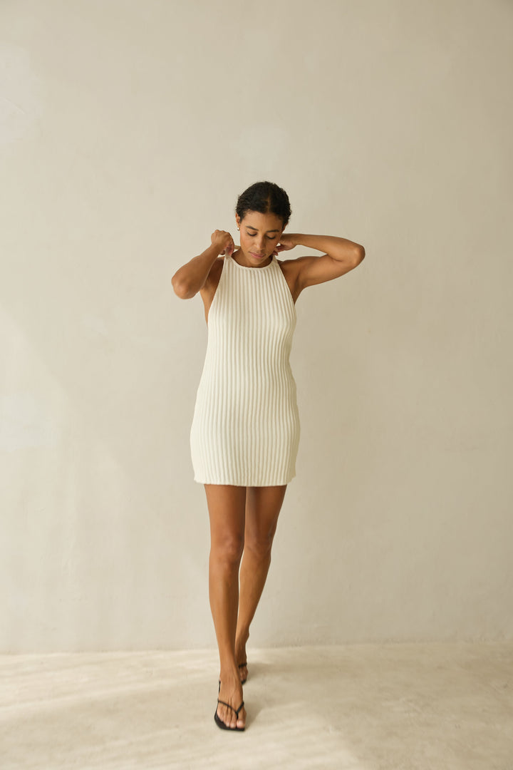 Mini Halter Dress creme
