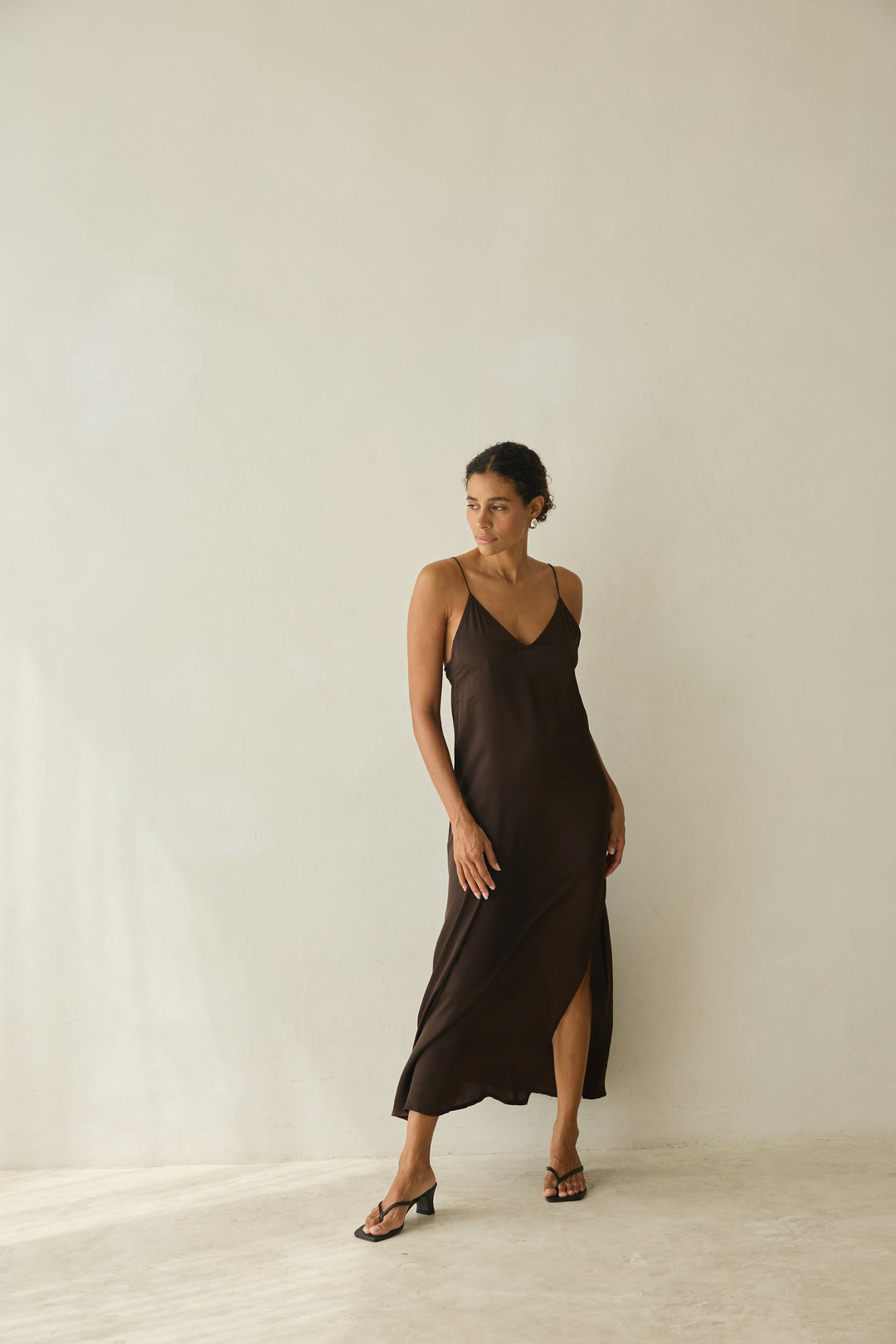 SLIP DRESS cacao