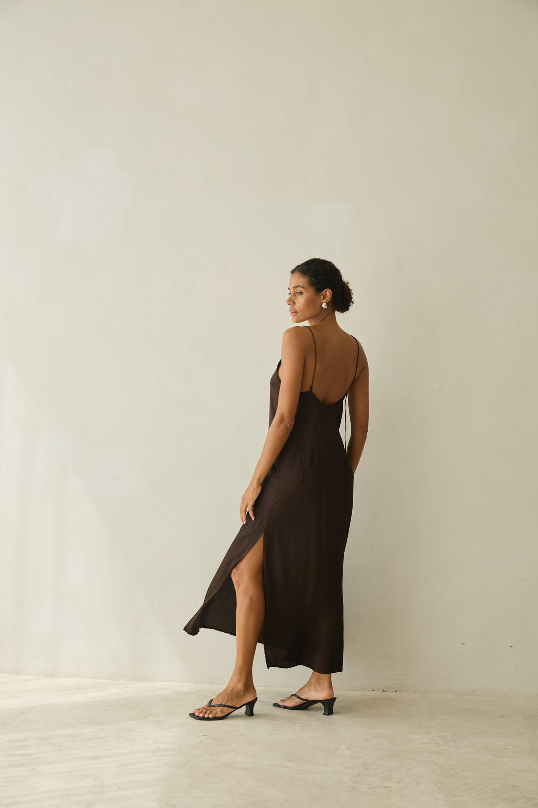 SLIP DRESS cacao