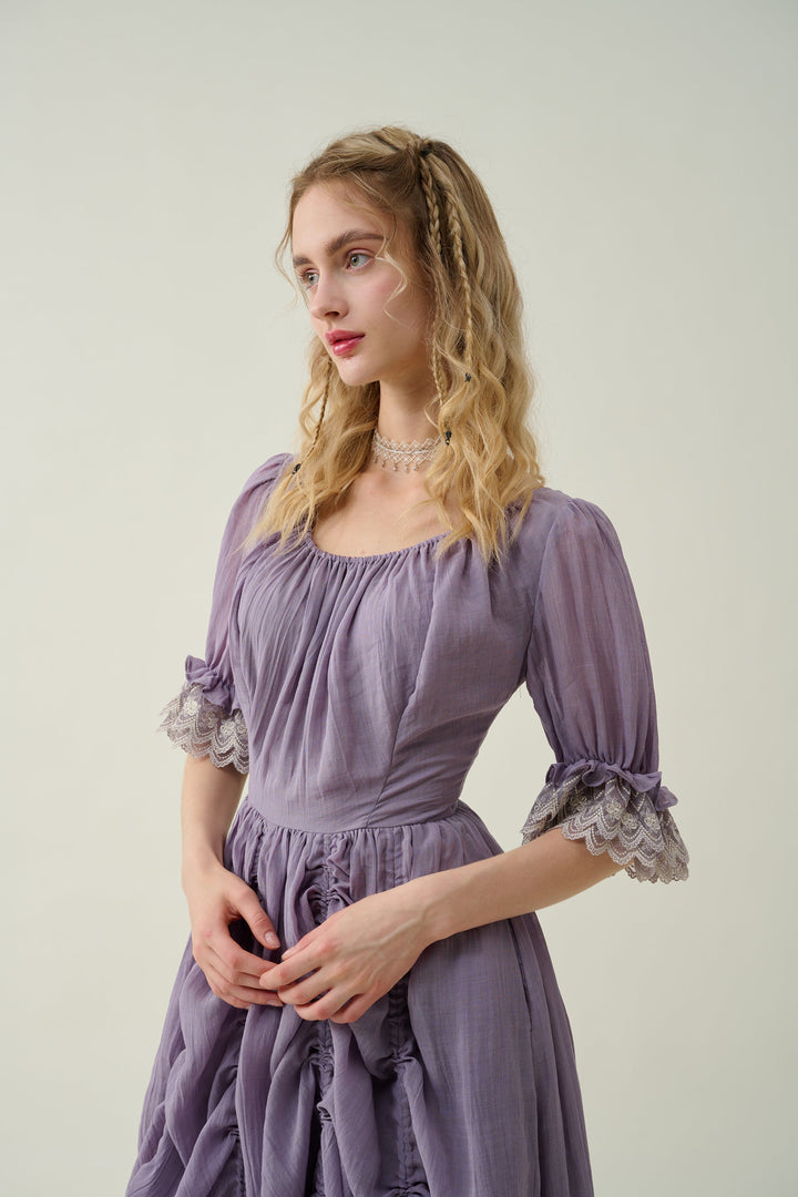 Elowen 27 | Lace Linen dress gown ( 2 way to wear )