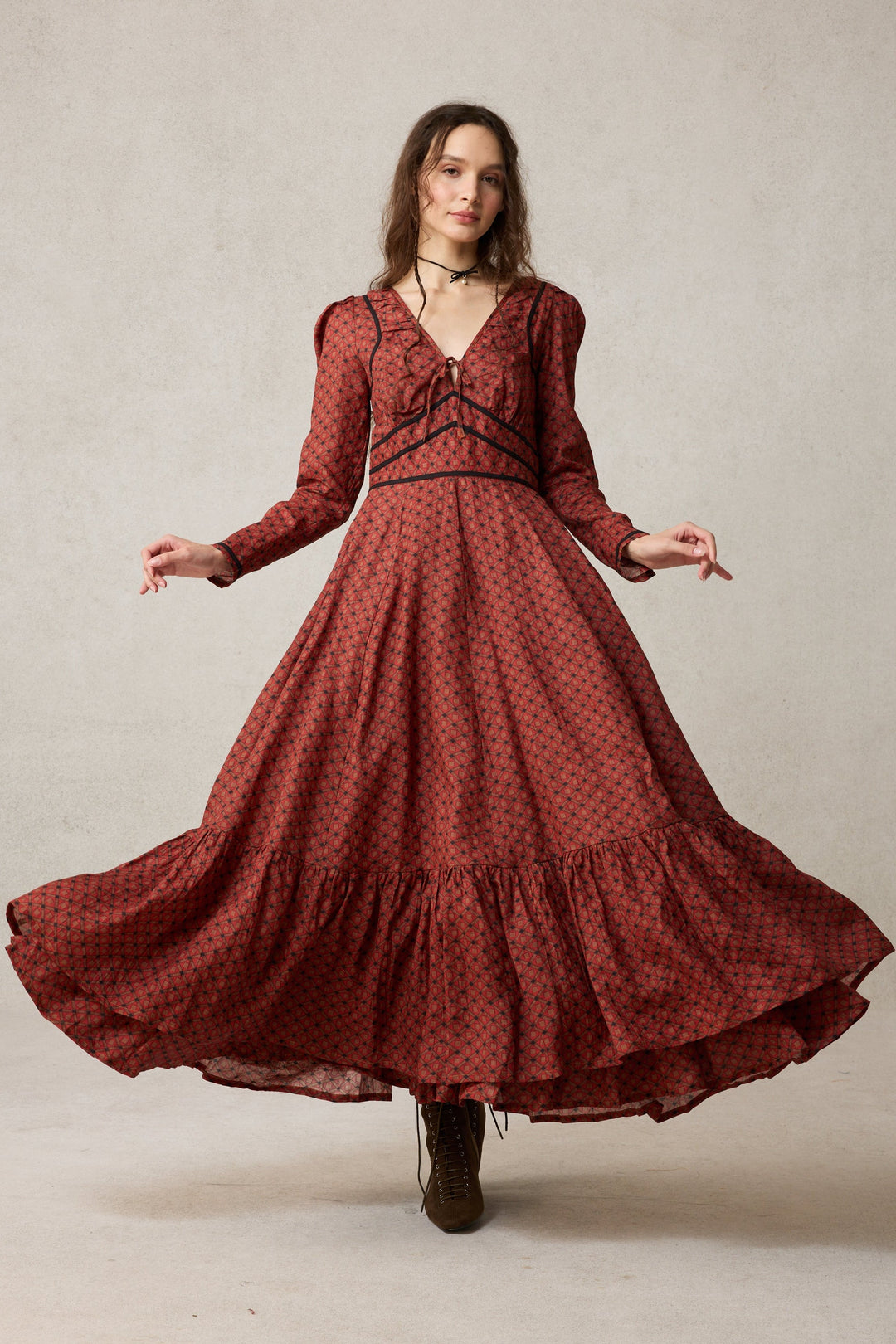 Chelse 19 |Longsleeved Linen Dress Gown