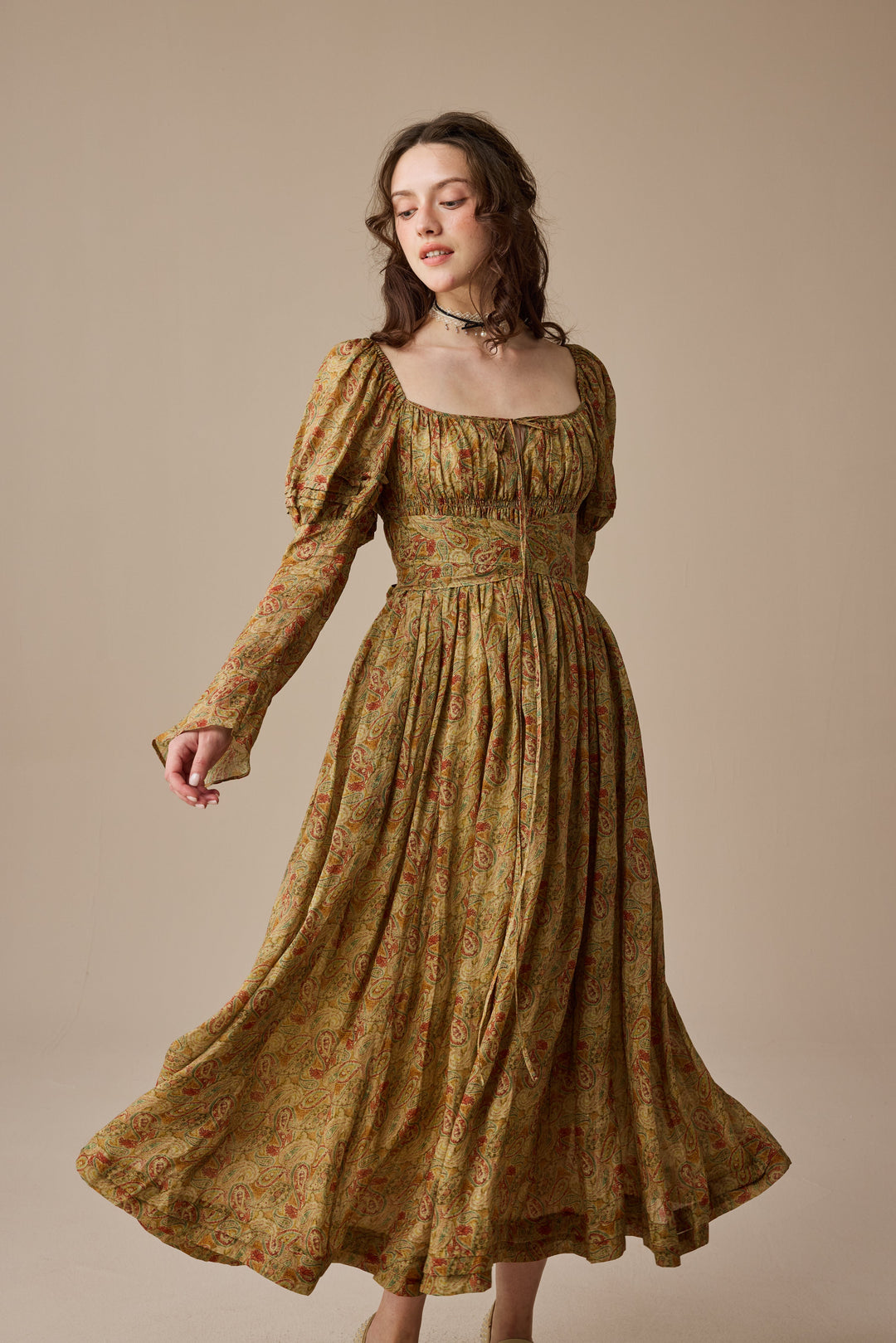 Paisley 11 | Elegant Floral Linen Dress