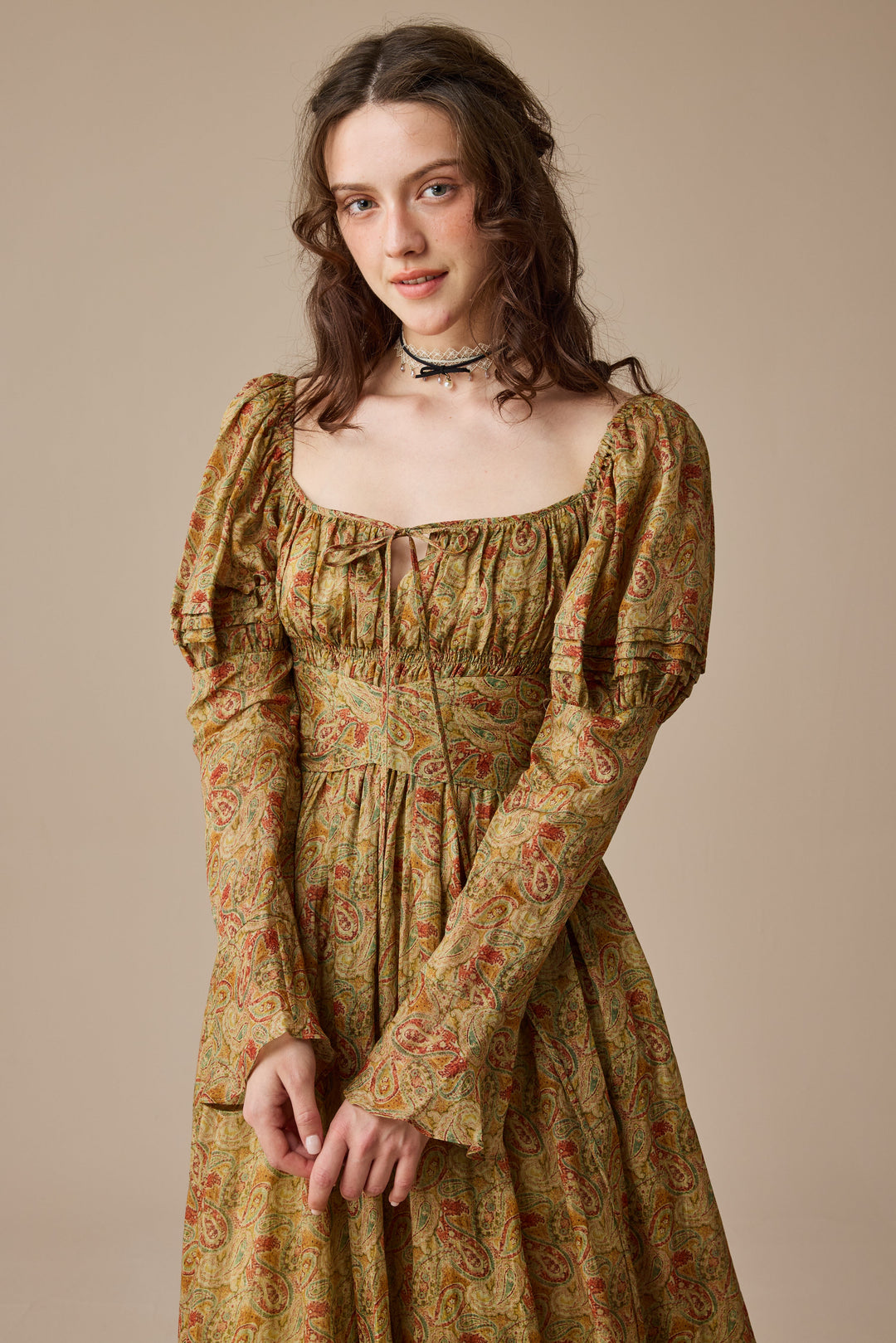 Paisley 11 | Elegant Floral Linen Dress