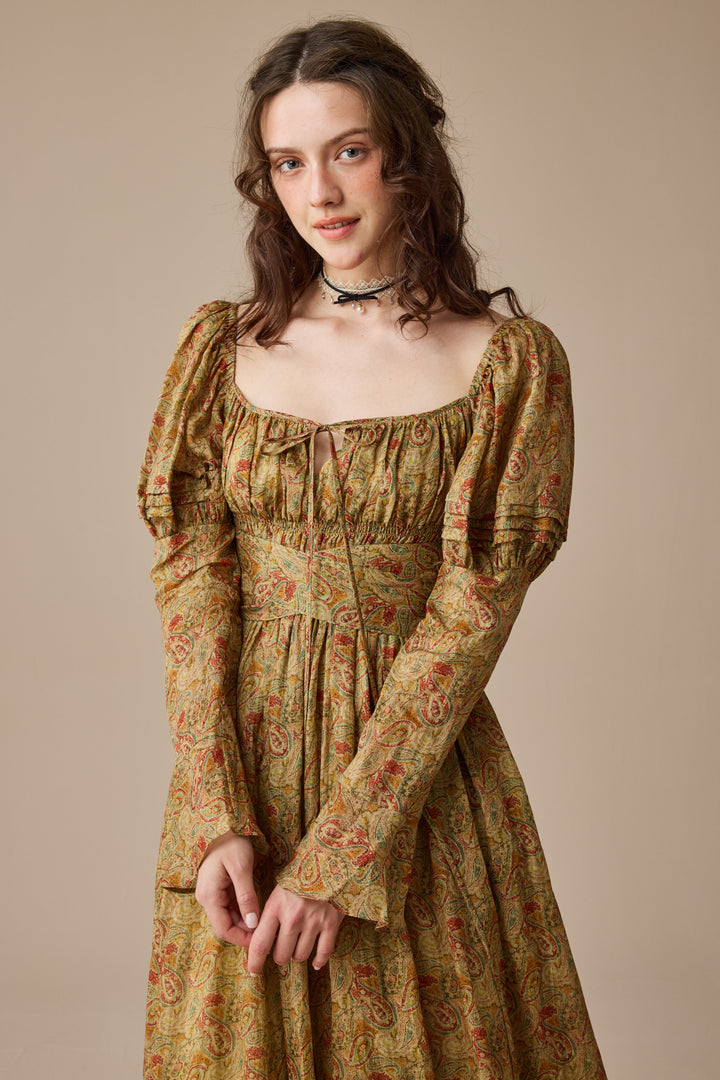 Paisley 11 | Elegant Floral Linen Dress