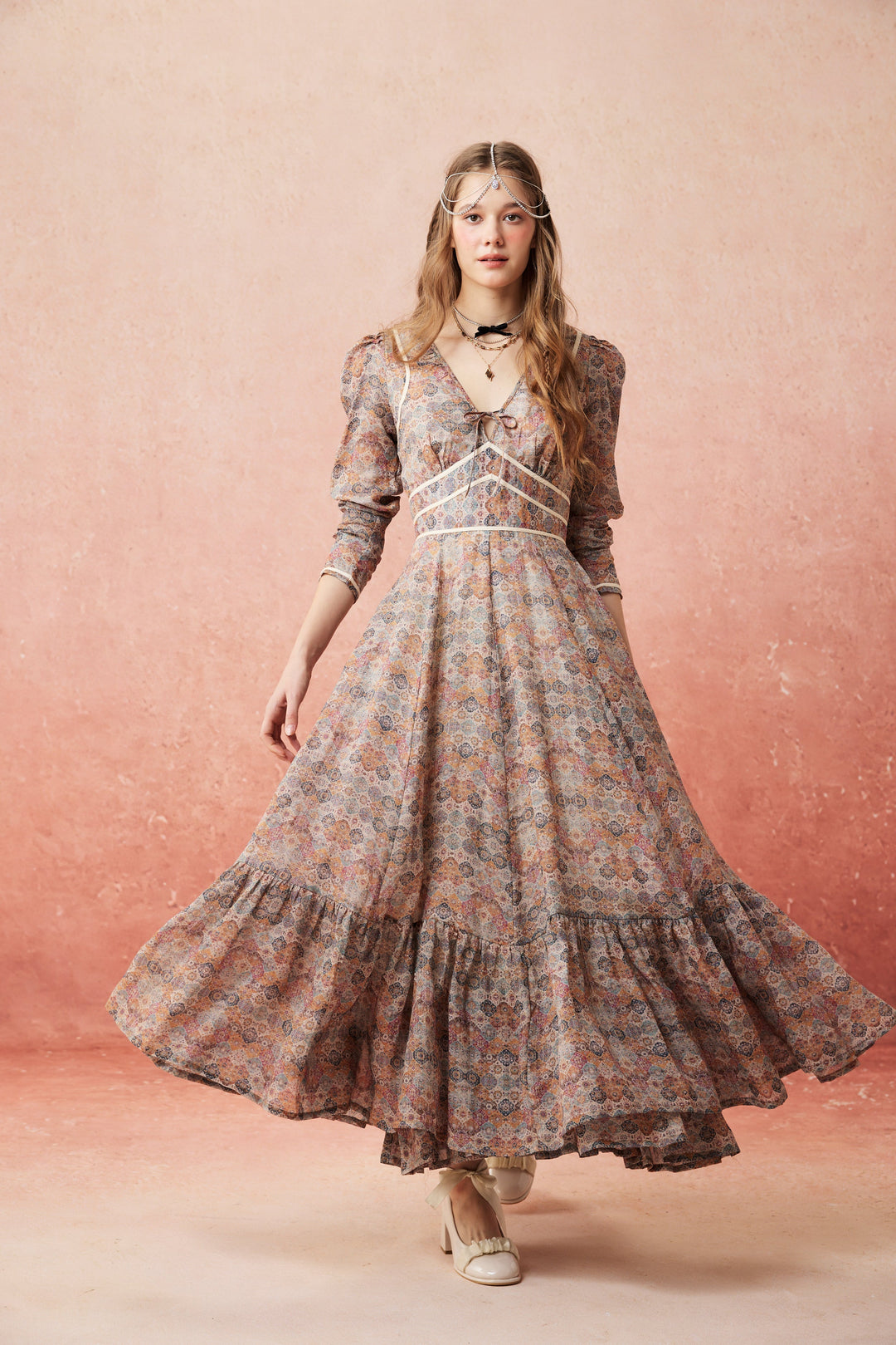 Chelse 19 |Longsleeved Linen Dress Gown