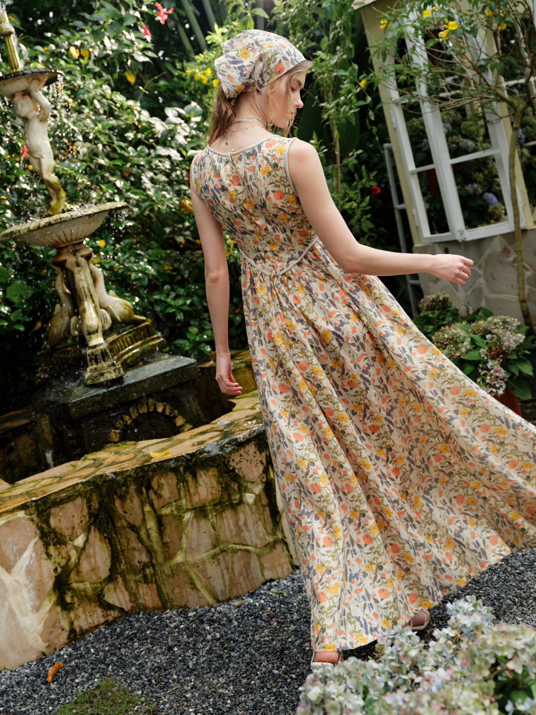 Anis 23 | Lace-up Jacquard Linen Corset Dress