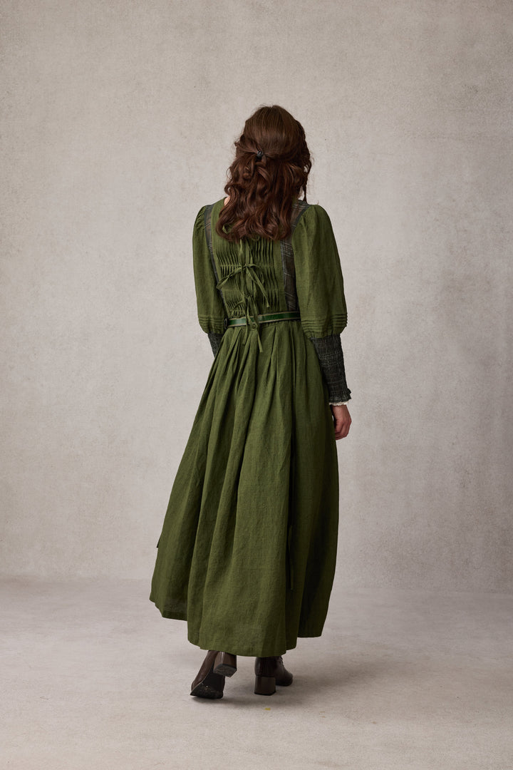 Eliana 15 | Pintucked Patchwork Linen Dress