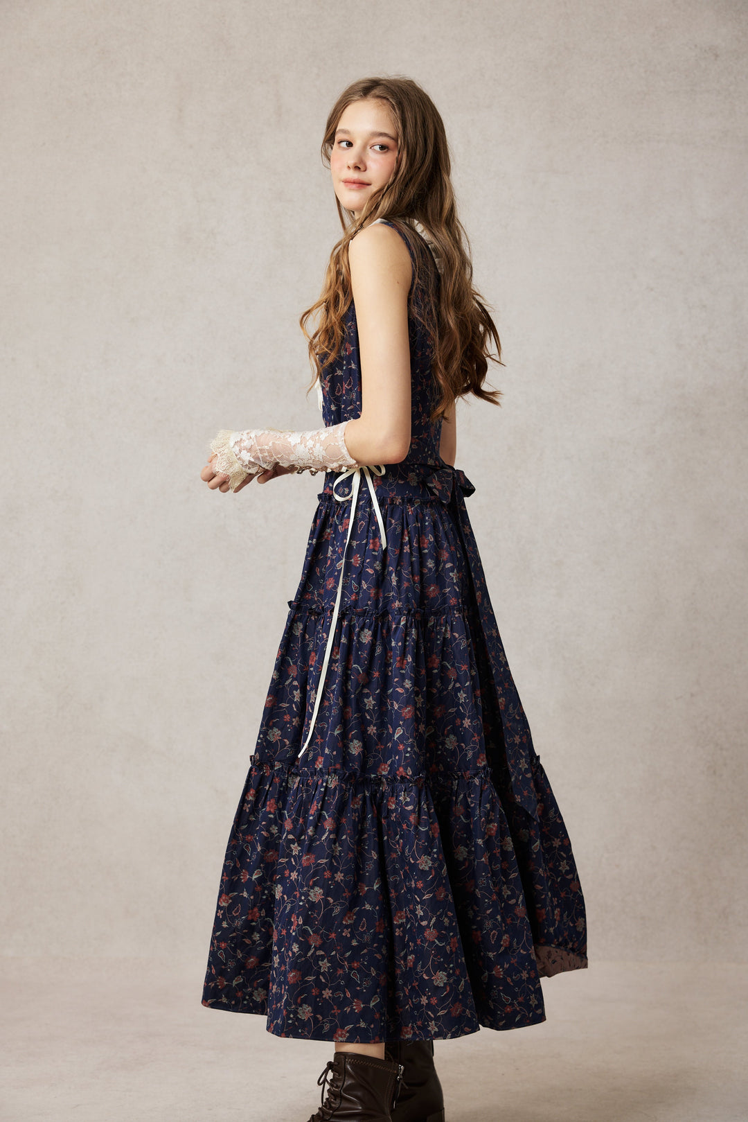 Úrsula 24 | Vintage linen Tiered Dress
