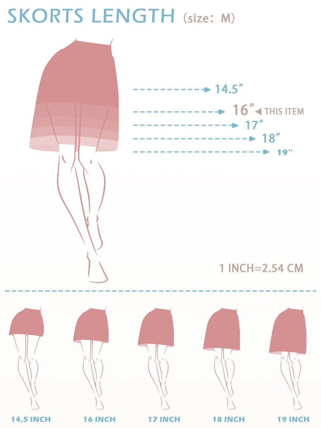 Basic 16 Inch High Taille Skirt UPF50+