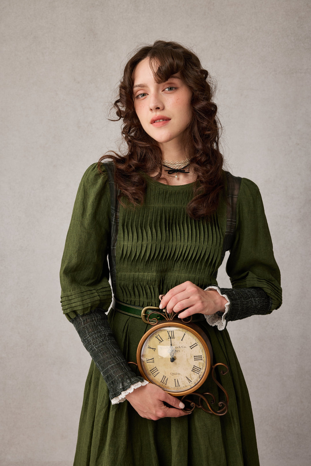 Eliana 15 | Pintucked Patchwork Linen Dress