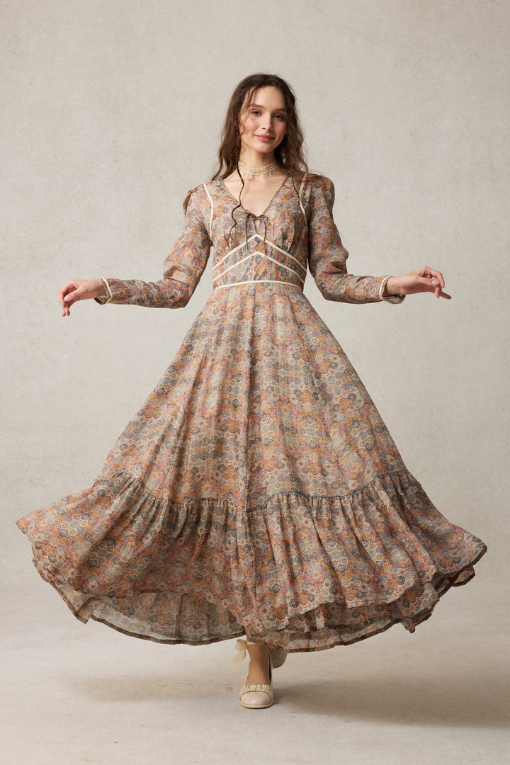 Chelse 19 |Longsleeved Linen Dress Gown
