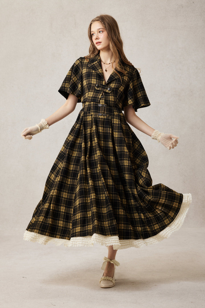 Clarise 22 |Retro Wool Skirt & Cape (2 pieces)