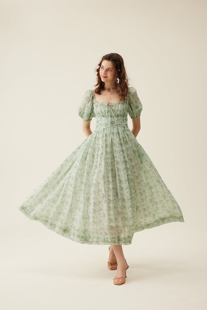 BERGAMOTE 20 |Floral Linen Dress