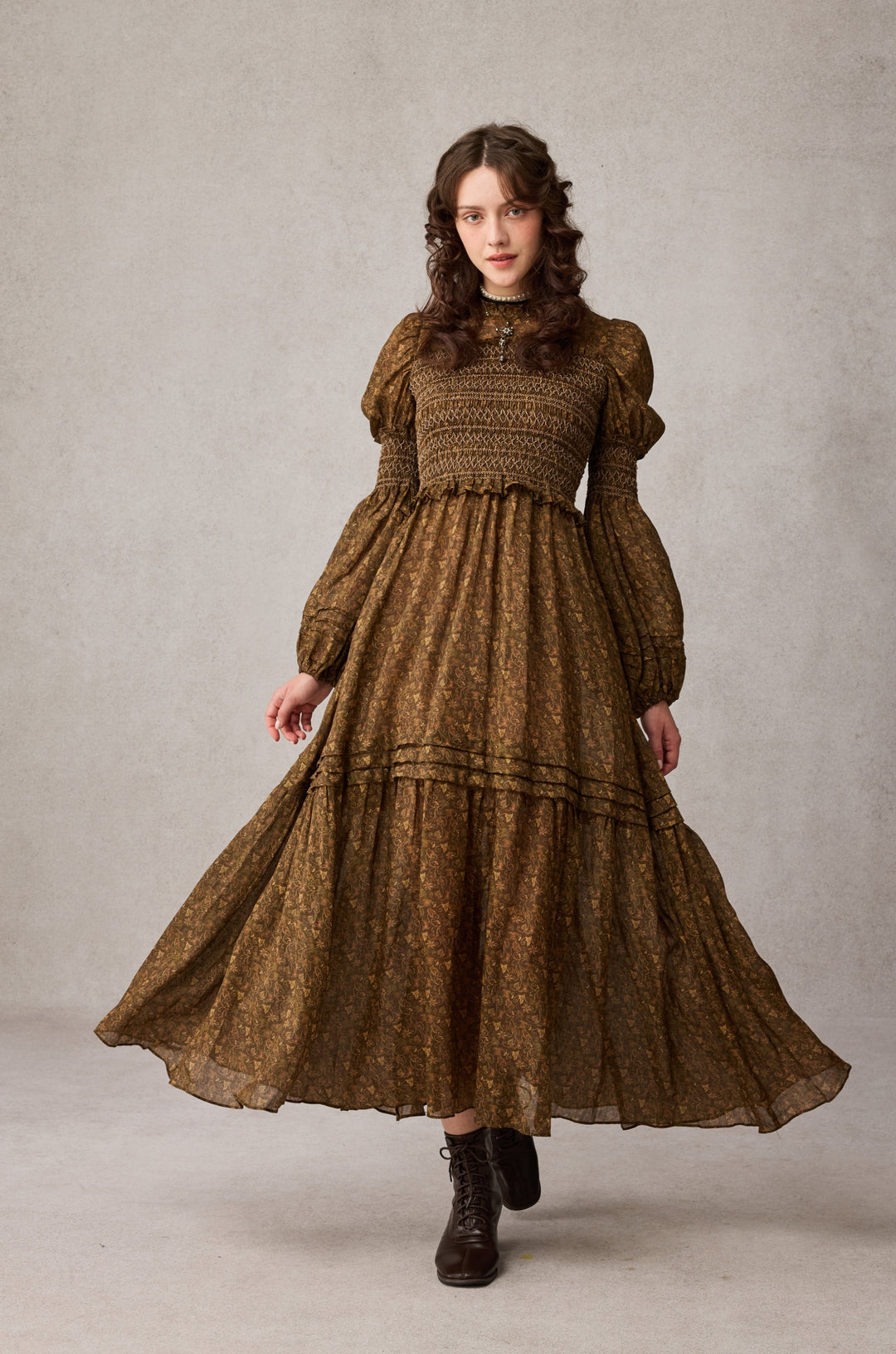 Jane 33 |Edward Smocking Linen Dress Chemise