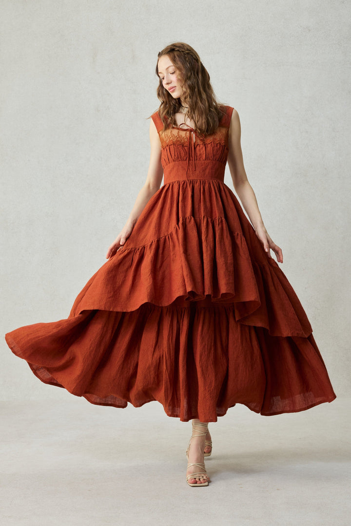 Amélia 29 |Victorian linen dress & skirt （2 pieces)