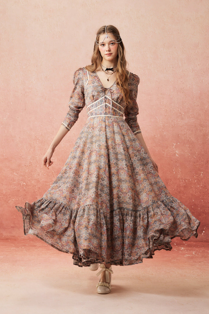 Chelse 19 |Longsleeved Linen Dress Gown