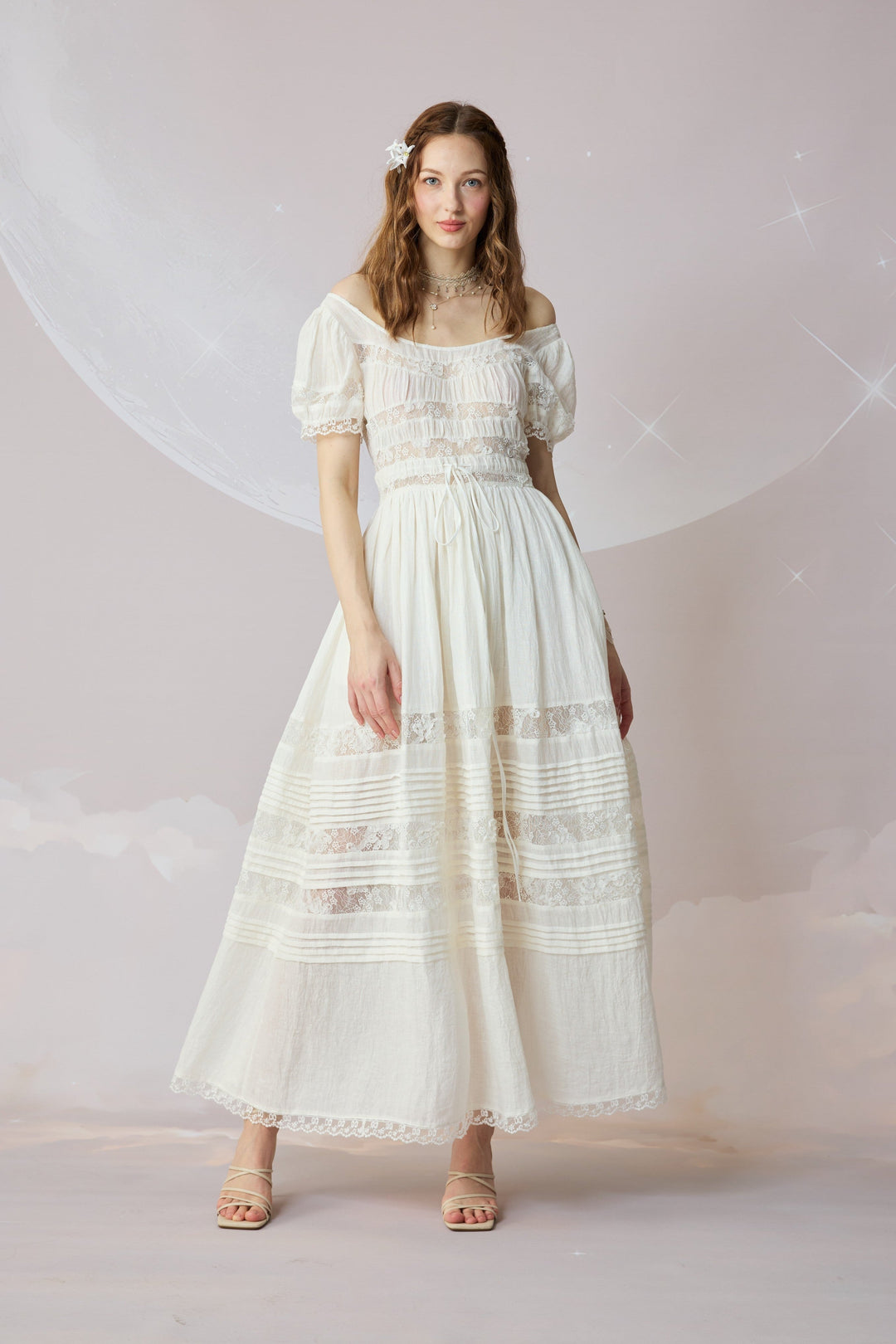 Dawn 17 | Lace Linen Dress Gown