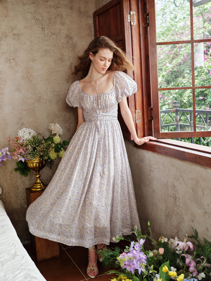 BERGAMOTE 20 |Floral Linen Dress