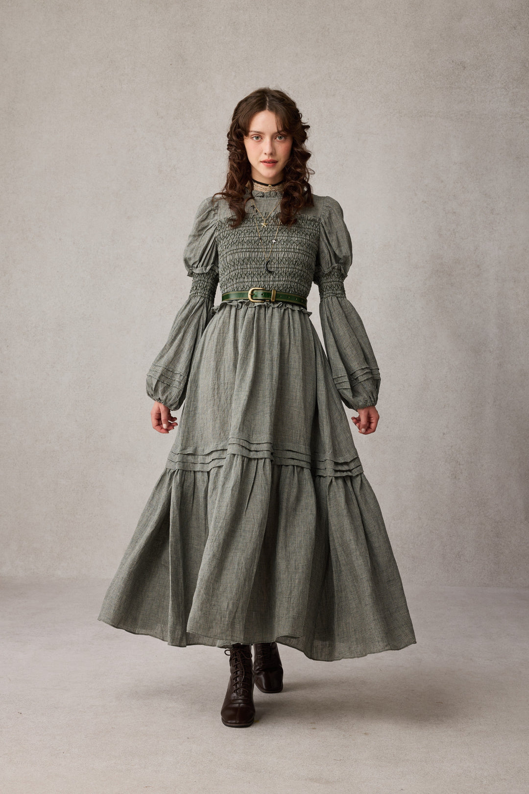 Jane 33 |Edward Smocking Linen Dress Chemise