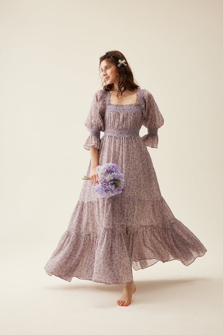 Cloud 21 | smocking embroidery linen dress