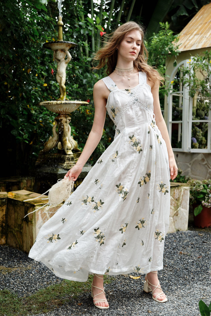 Juliet | Lace & Linen Dress Gown