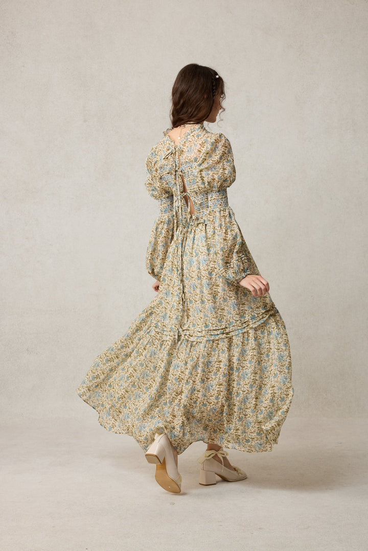 Jane 33 |Edward Smocking Linen Dress Chemise