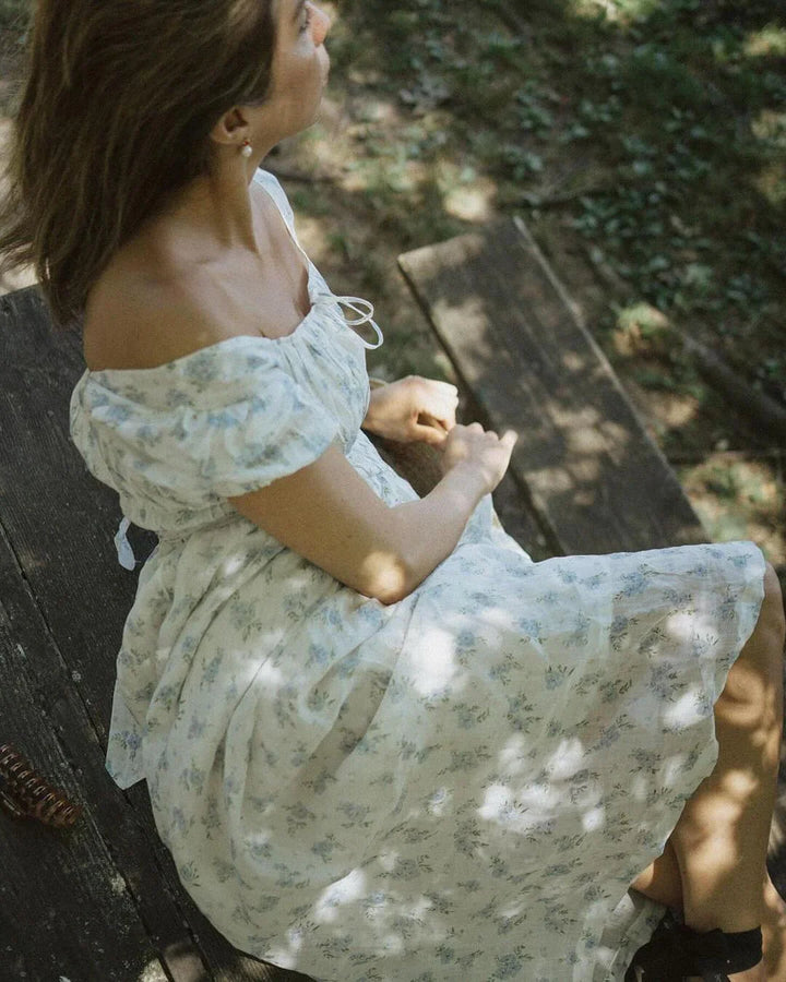 BERGAMOTE 20 |Floral Linen Dress