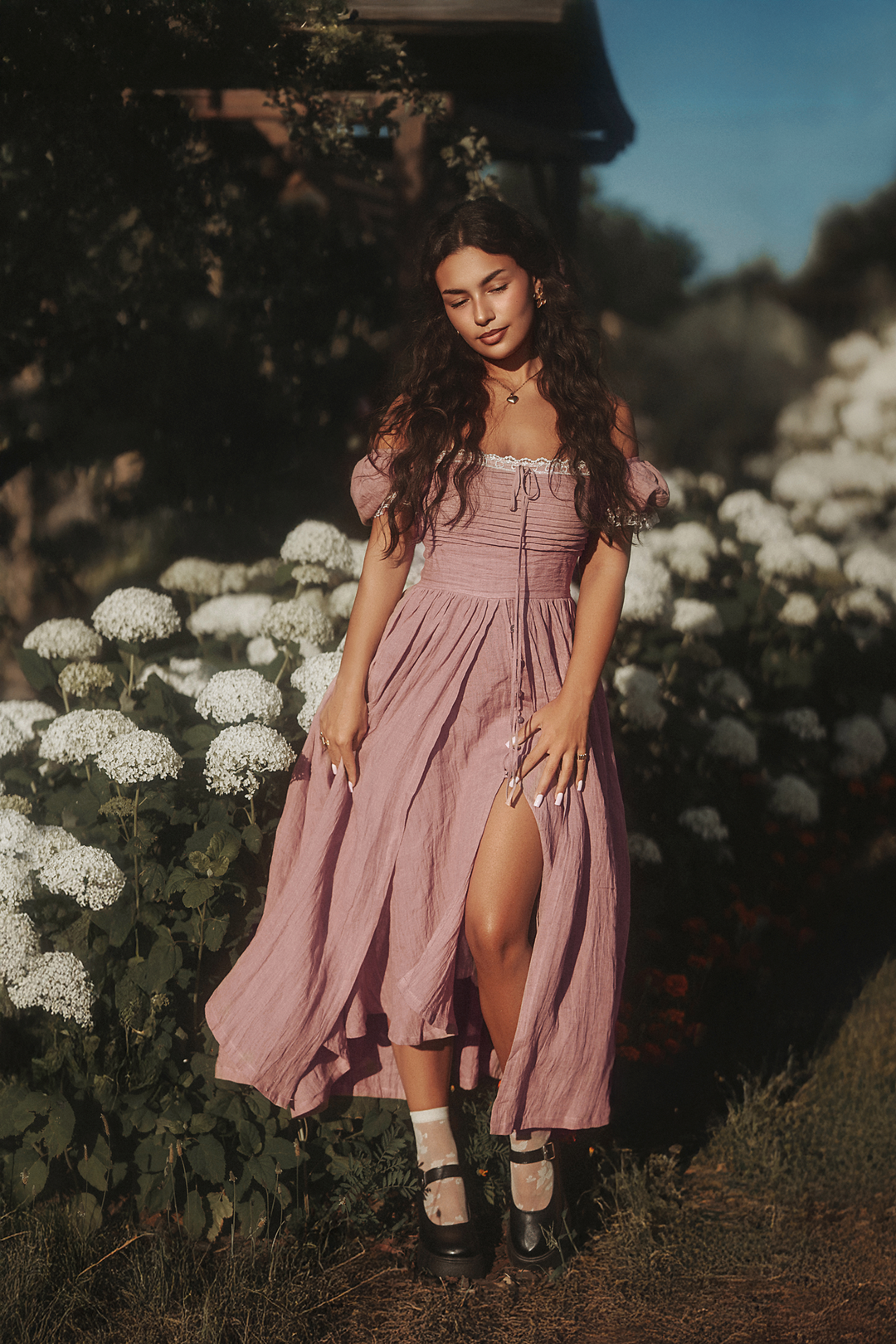 Monet Haze 26 | Fairy layered Linen Dress with pintucks