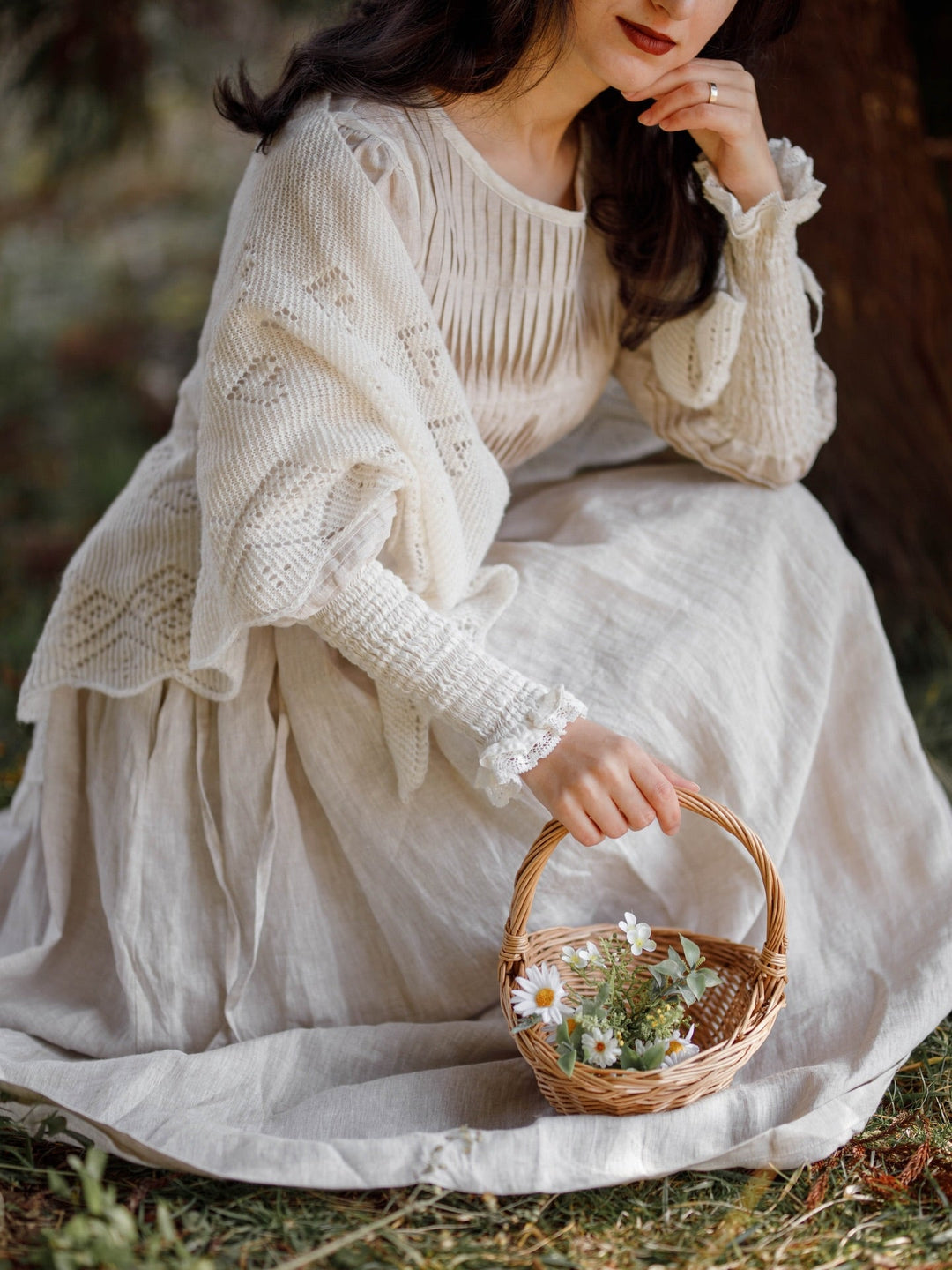 Eliana 15 | Pintucked Patchwork Linen Dress
