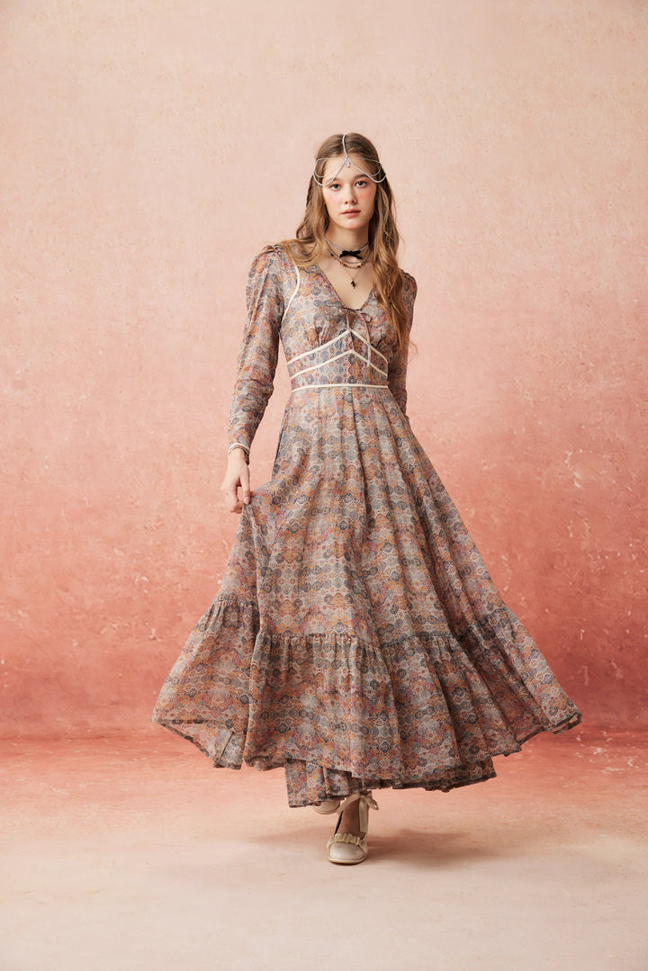 Chelse 19 |Longsleeved Linen Dress Gown