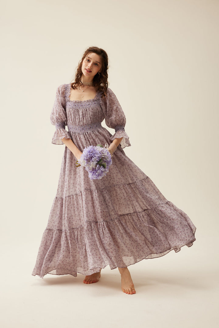 Cloud 21 | smocking embroidery linen dress