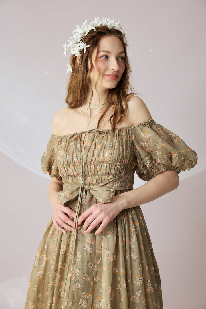 BERGAMOTE 20 |Floral Linen Dress