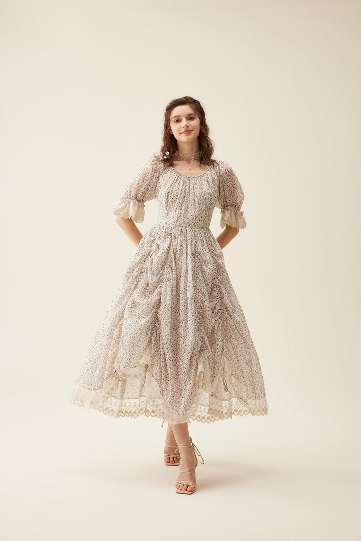 Elowen 27 | Lace Linen dress gown ( 2 way to wear )
