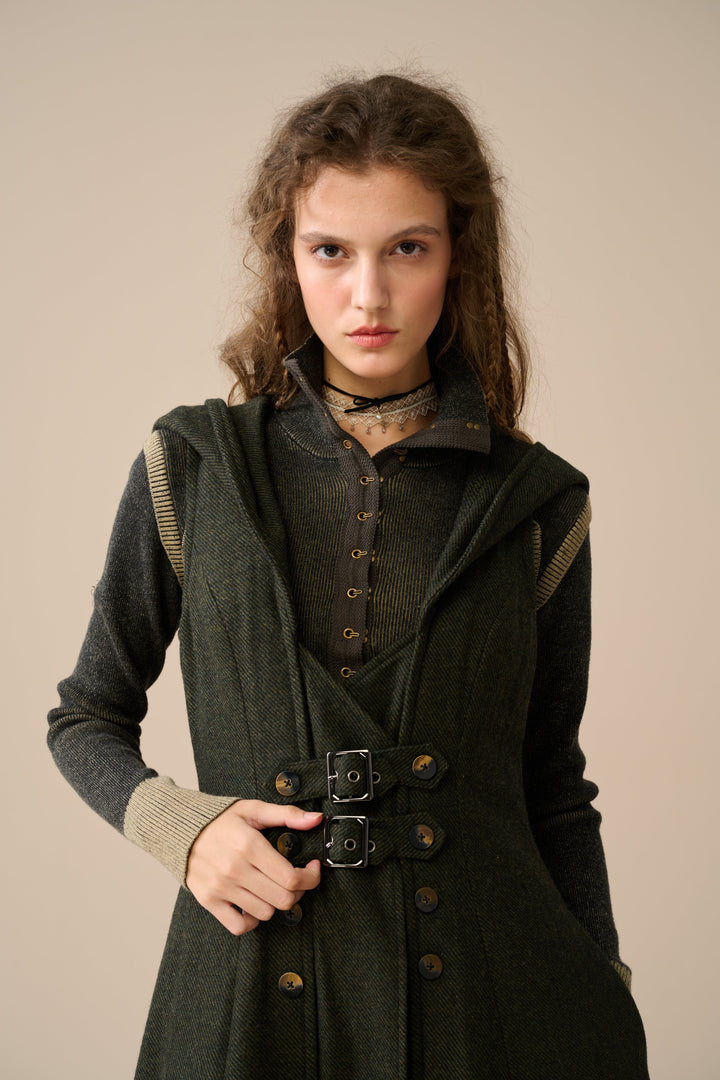 Patricia 21| hooded corset wool dress