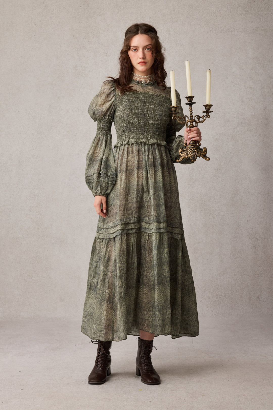 Jane 33 |Edward Smocking Linen Dress Chemise