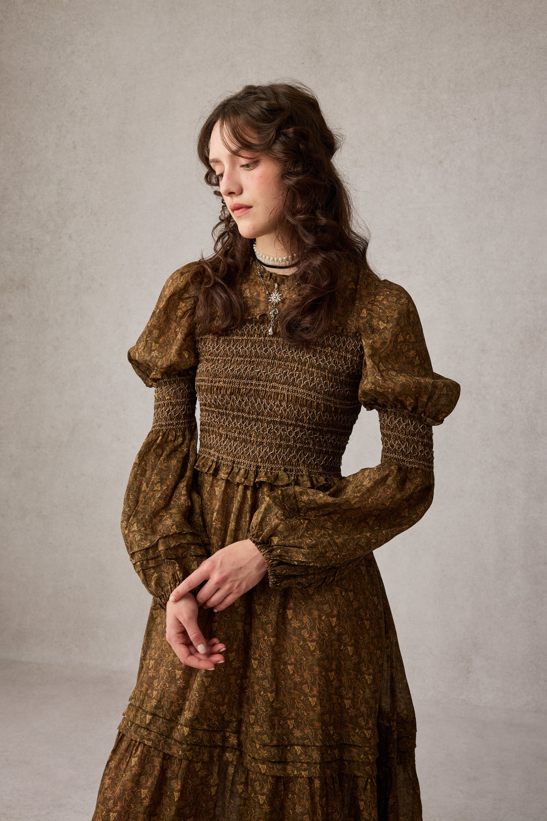 Jane 33 |Edward Smocking Linen Dress Chemise