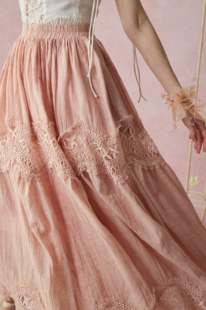 Moonstone 22 |Lace linen Maxi skirt