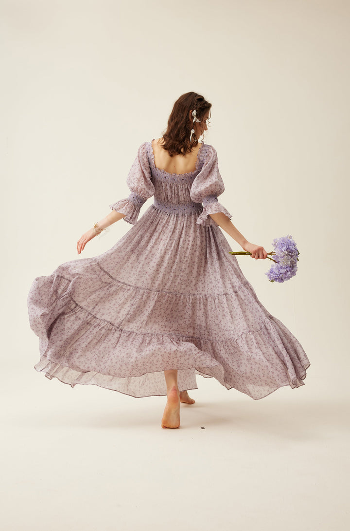 Cloud 21 | smocking embroidery linen dress