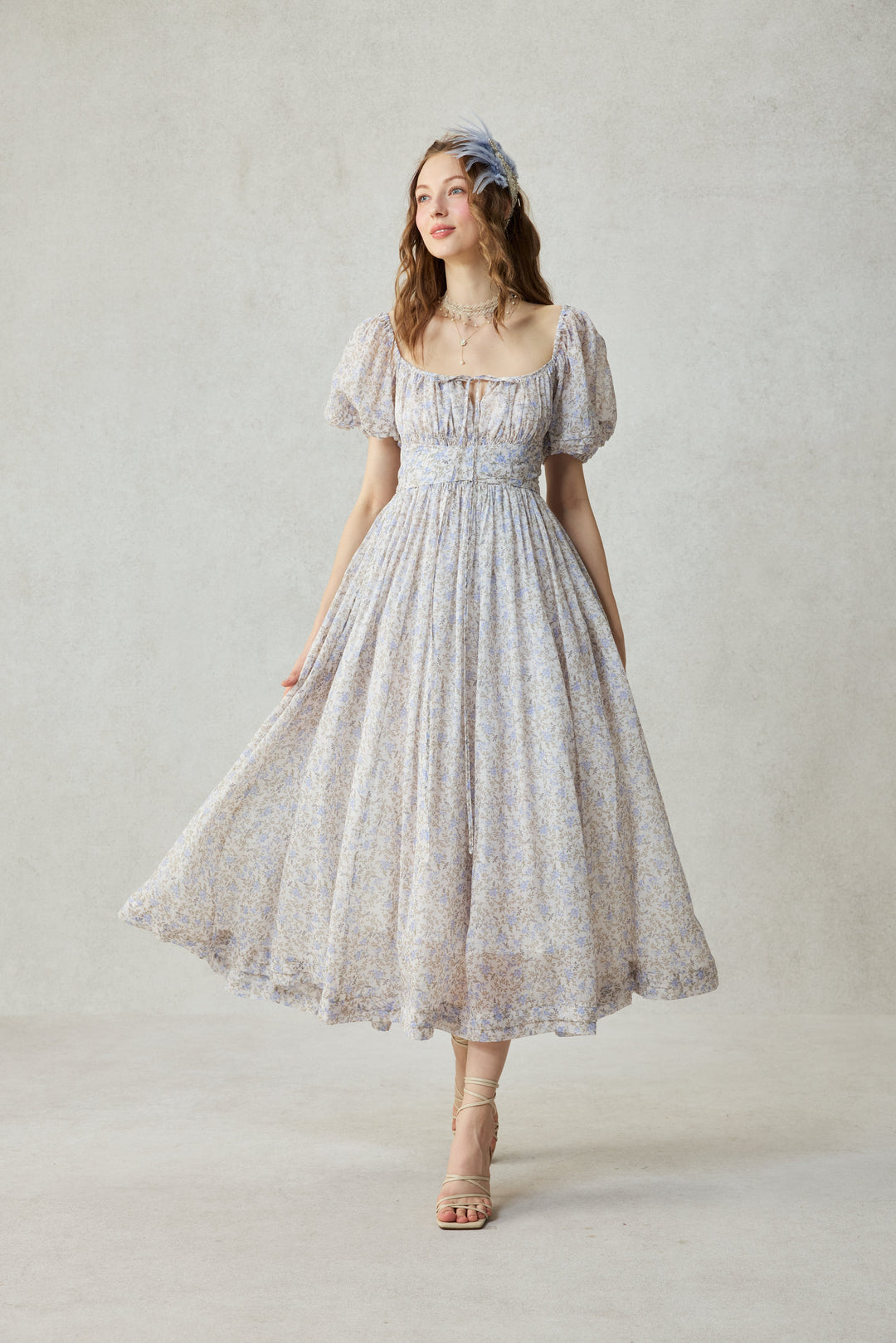 BERGAMOTE 20 |Floral Linen Dress