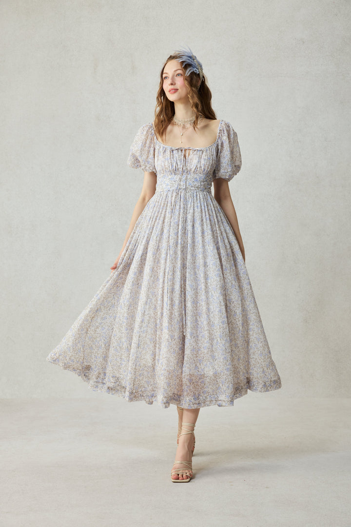 BERGAMOTE 20 |Floral Linen Dress