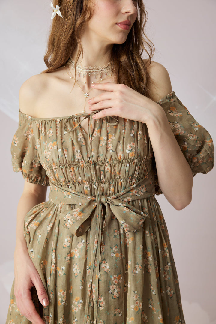 BERGAMOTE 20 |Floral Linen Dress