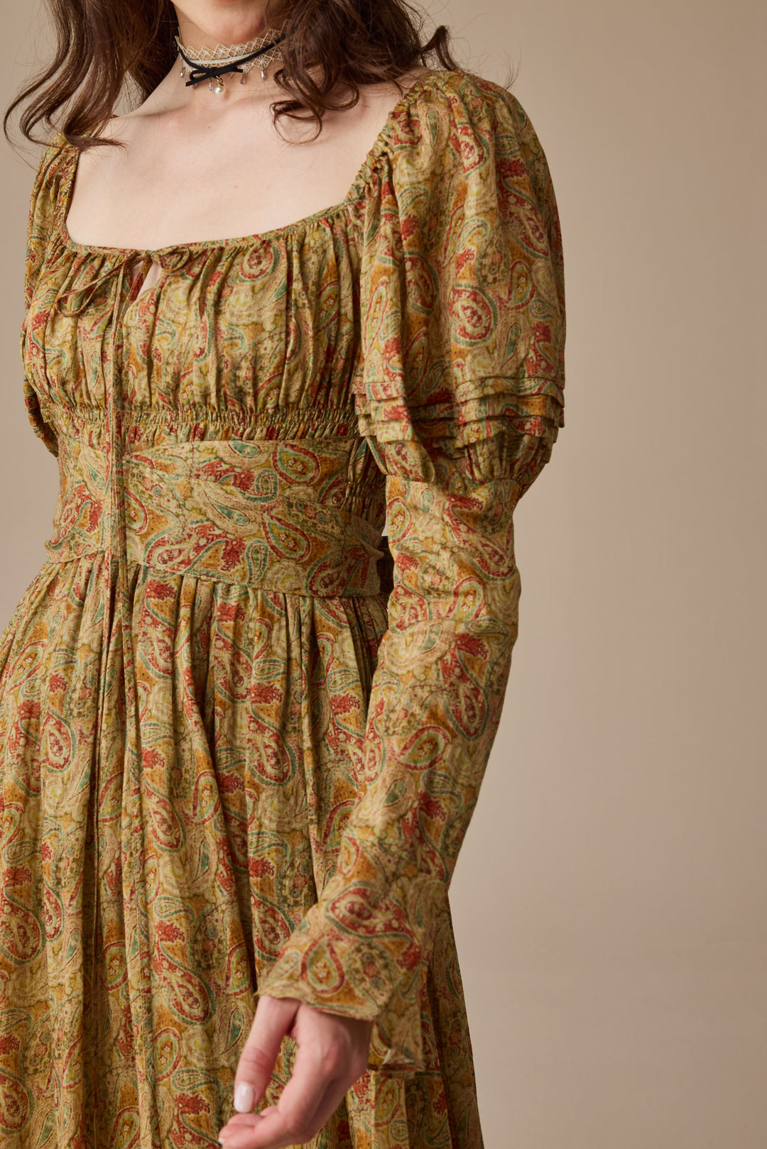 Paisley 11 | Elegant Floral Linen Dress