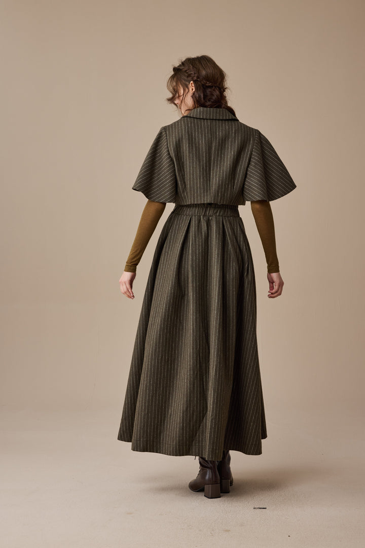 Clarise 22 |Retro Wool Skirt & Cape (2 pieces)