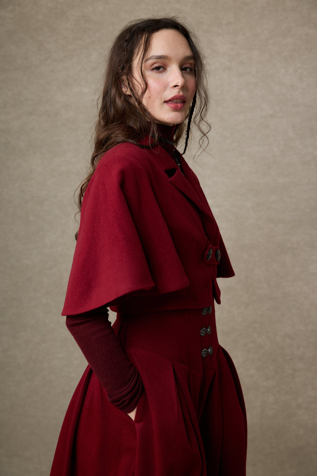 Clarise 22 |Retro Wool Skirt & Cape (2 pieces)