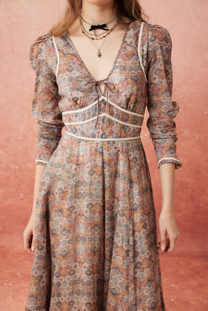 Chelse 19 |Longsleeved Linen Dress Gown