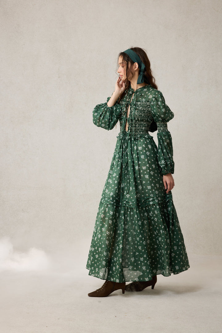Jane 33 |Edward Smocking Linen Dress Chemise