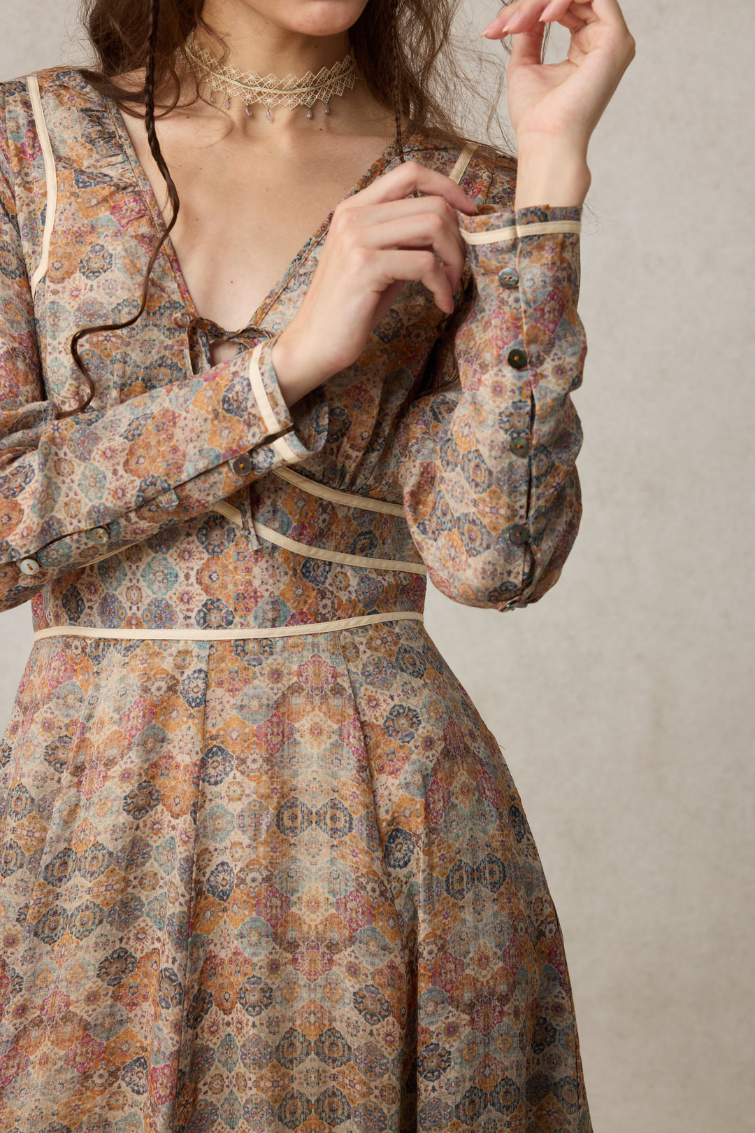 Chelse 19 |Longsleeved Linen Dress Gown