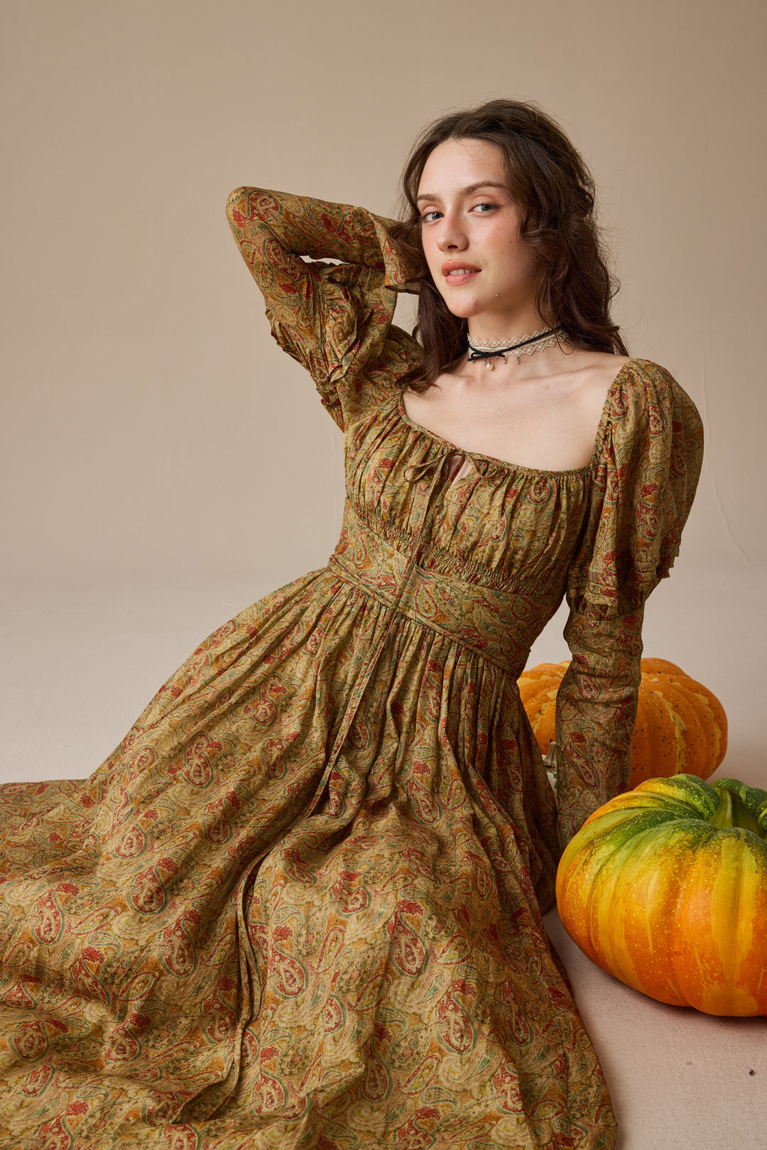 Paisley 11 | Elegant Floral Linen Dress