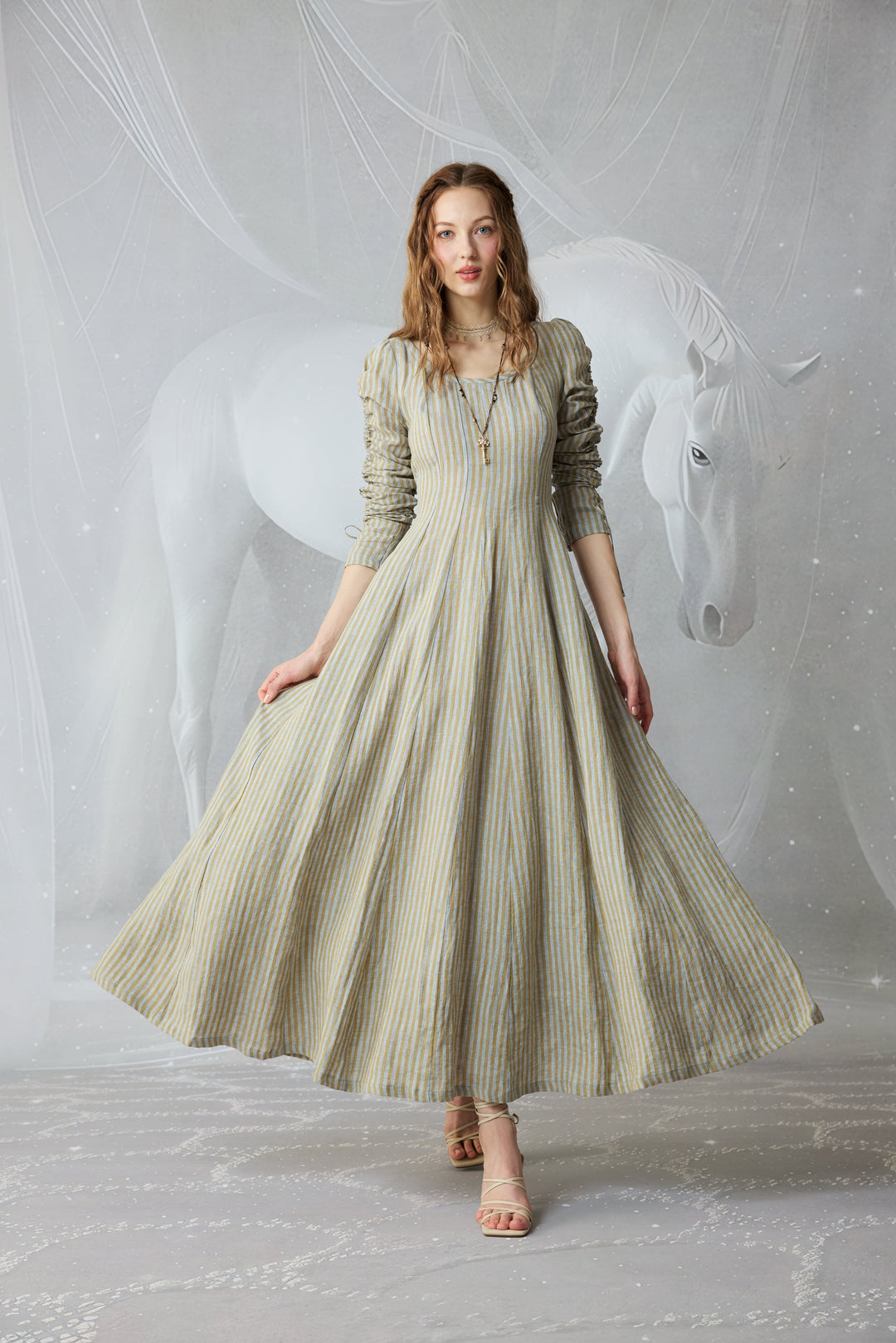 Crystal 17 | Victorian maxi linen dress