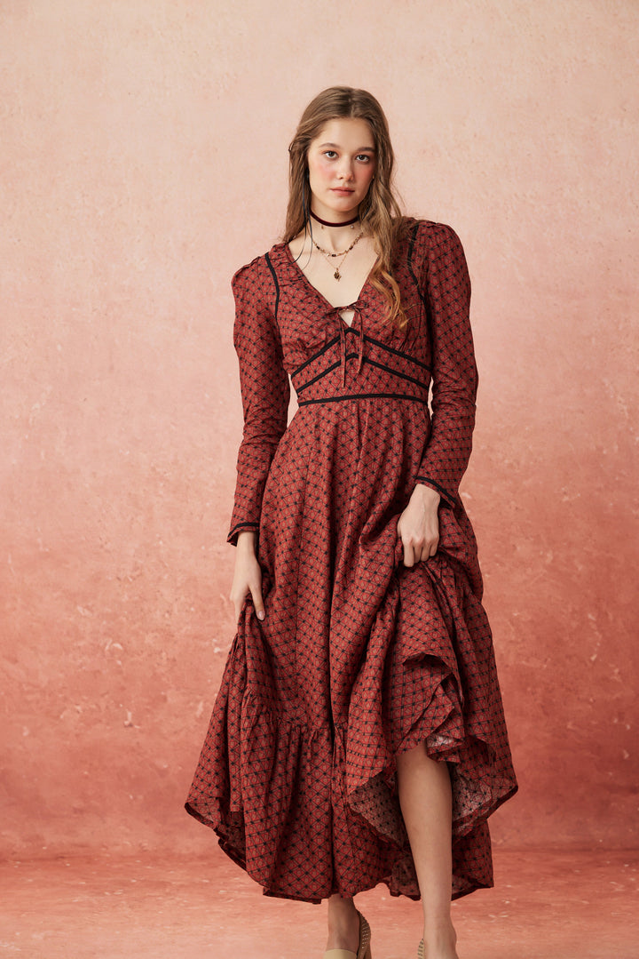 Chelse 19 |Longsleeved Linen Dress Gown